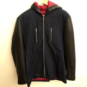 Kevin Shahroozi Tribeca Denim Leather Hoodie